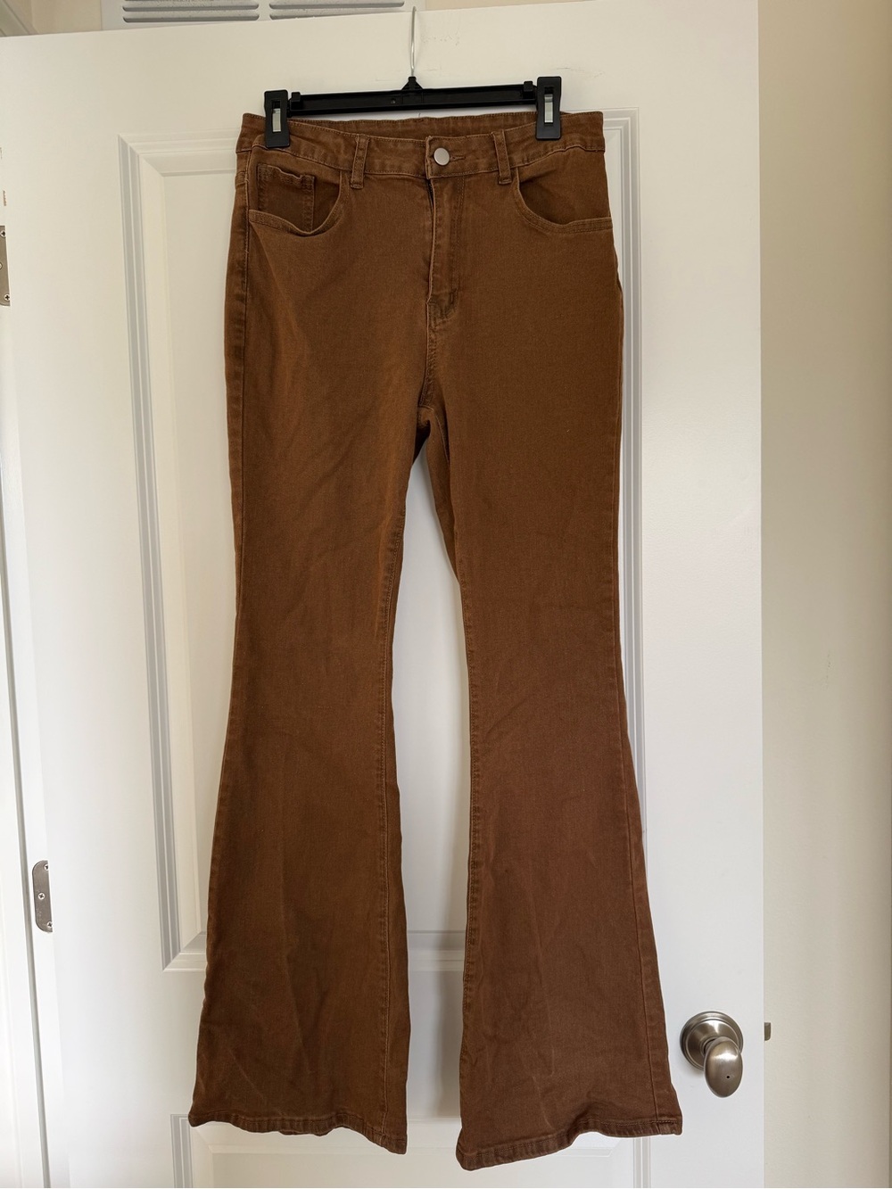 SHEIN Brown Flare Wide Leg Jeans